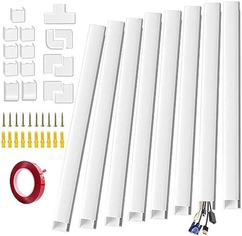 Cable Concealer On-Wall Cord Cover Raceway Kit - Cable Management ...