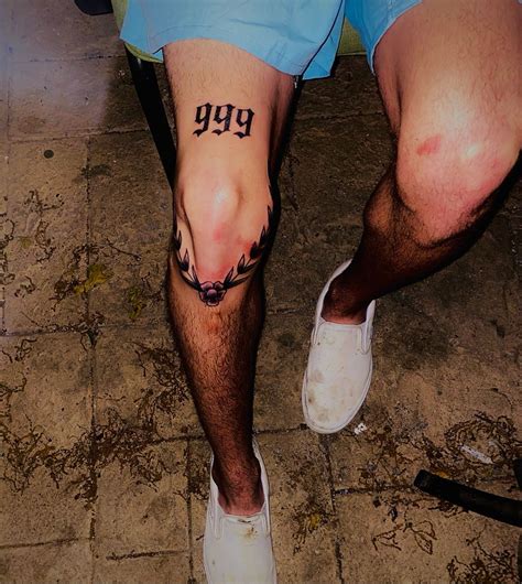 999 Tattoo | Simple leg tattoos, Thigh tattoo men, Leg tattoo men
