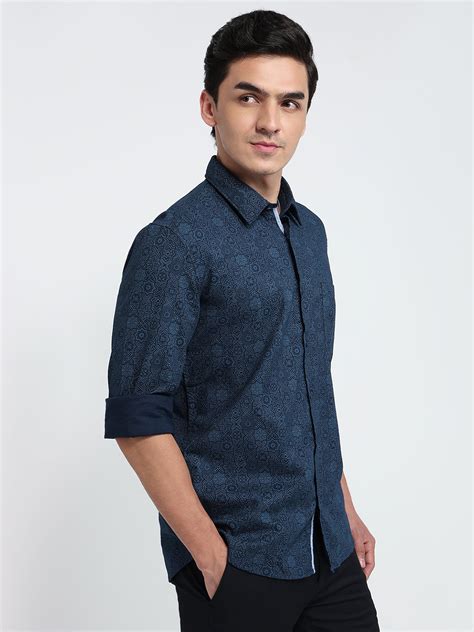 Parx Men Blue Slim Fit Printed Casual Shirt – MyRaymond