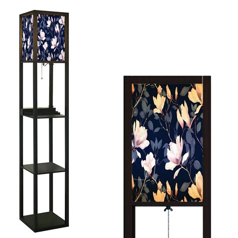 Floor Lamps with Shelves Wood Tall Standing Lamp 3 Color Temperatures ...