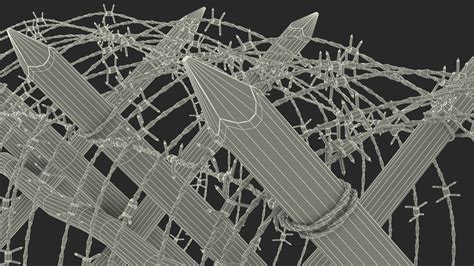 Cheval de Frise Barbed Wire Fence Old 3D | 3D Molier International