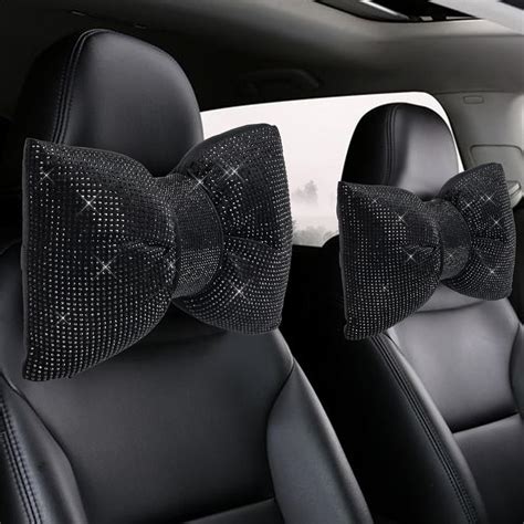 Amazon.com: UINSUE Car Neck Pillow 2PCS Plush Butterfly Knot Car Headrest Pillow – Comfortable ...