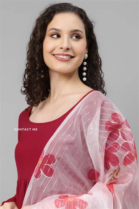 Maroon Color Plain Gown With contrace matchin dupatta