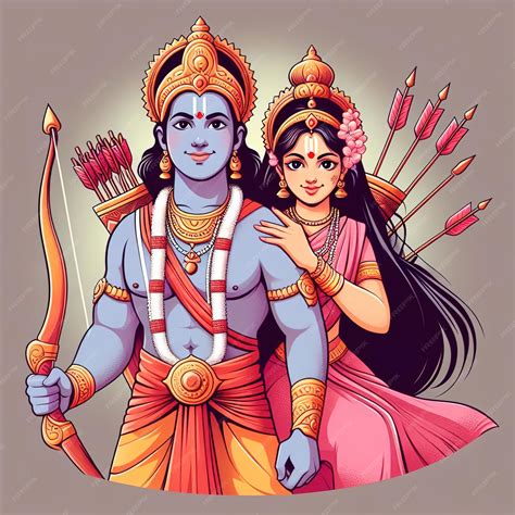 Premium Photo | Lord Rama with Sita Mata