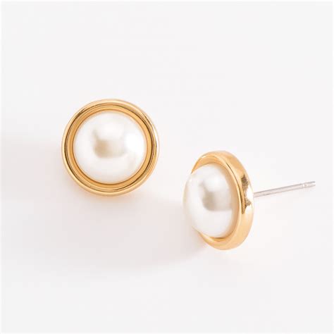 Aretes en Oro con Media Perla Incrustada | Nice