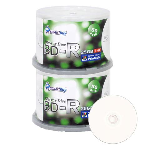 Buy Smartbuy100 Pack Bd-r 25gb 6X Blu-ray Single Layer Recordable Disc ...