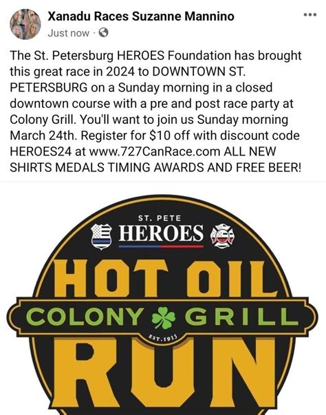 The St. Pete Heroes HOT OIL 5K 10K in DTSP, Main Street, Dunedin, 24 ...