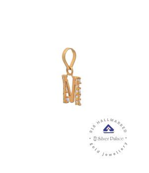 Kanche Collections Gold 916 Purity M Letter With Cz Stone Studded For ...