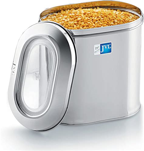 NURAT® Stainless Steel Heavy Duty Quality Round Dabba Canister ...