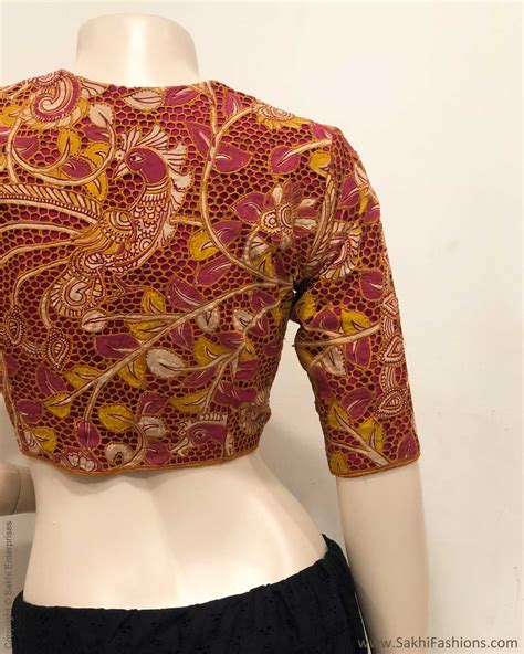 Pink & Kalam Pure Silk Cutwork designer Blouse | Sakhi Fashions ...