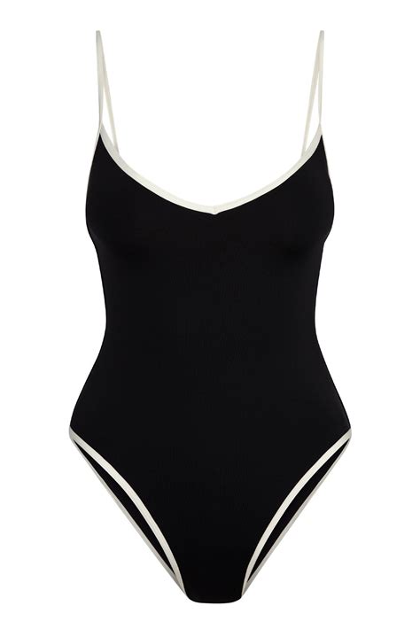 Ravello One Piece - Black/Ivory | Black one piece bathing suit, Classy ...