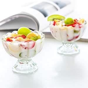 Buy GETZIE® Crystal Glass Bowls Set 6, Serving Dessert, Ice Cream Bowls ...