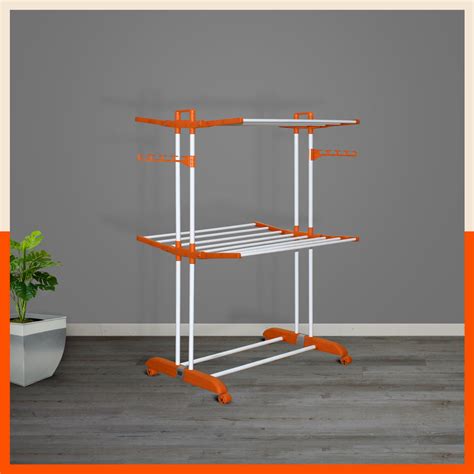 Terra 2 Level Steel Modular Cloth Drying Stand (Orange - Medium ...