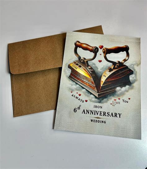 6th Iron Anniversary Card Happy 6th Anniversary Card Iron Anniversary ...