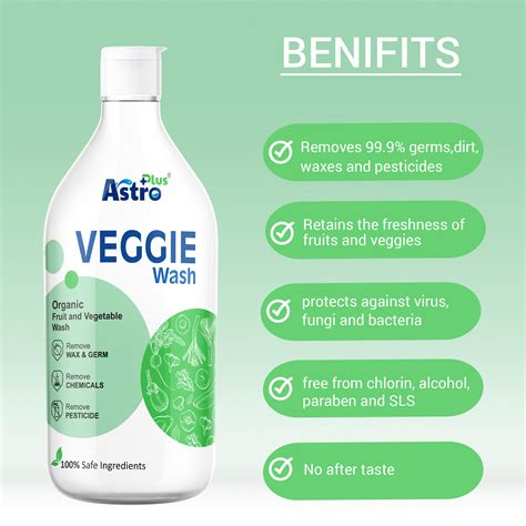 ASTRO PLUS Veggie Wash Clean Fruits & Vegetables Natural Action(500ml ...