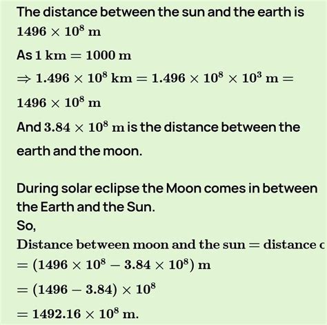 The distance between sun and earth is 1.496×10×11 m and the distance ...