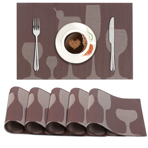 Buy HOKIPO PVC Washable Table Mats for Dining Table - 45x30 cm, Set of ...