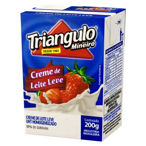 Creme de Leite UHT Leve Homogeneizado Triangulo Mineiro Caixa 200g ...
