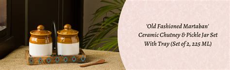 Buy ExclusiveLane 'Old Fashioned Martaban' Chutney Container & Ceramic ...