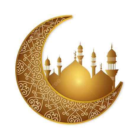 Luxury Golden Islamic Ramadan Kareem Moon Mosque Ramzan Mubarak Clipart Transparent Background ...