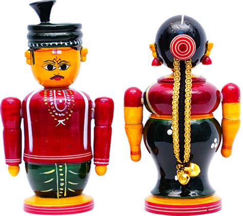 Hmr Kondapalli Bommalu Set - Indian Married Couple Wooden Set ...