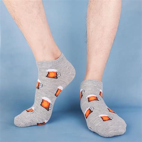Beer Mug Ankle Socks India | Buy Funky Grey Socks Online | Lazzy Socks