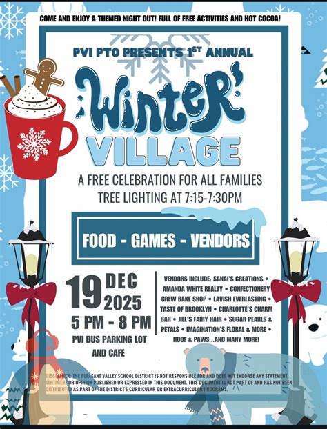 PVI PTO 1st Annual Winter Village, Pleasant Valley Intermediate School ...
