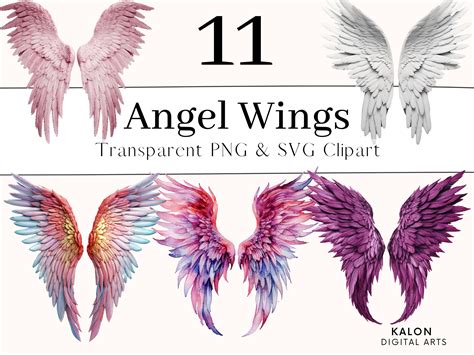 Angel Wings Clipart Bundle, Heaven Clipart, White Wings PNG ...