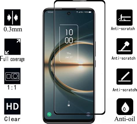 Buy VIESUP for TCL 30 V 5G Black Silk Screen Protector, [2PACK] Full ...