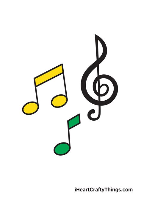 Music Notes Drawing — How To Draw Music Notes Step By Step