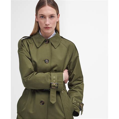 Barbour | Marie Showerproof Trench Coat | Moss/Ancient | FRASERS