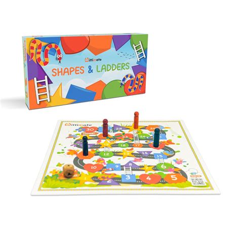 Buy Mittimate Shapes and Ladders Board Game for Kids 3+ Year Old I ...