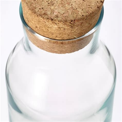 IKEA 365+ carafe with stopper, clear glass/cork, 1 l (34 oz) - IKEA