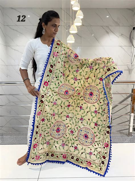 Fulkari Embroidered Chanderi Dupatta - RAKHIYO