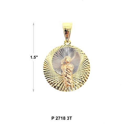 Round San Judas Pendant P 2718 3T – Kaashusa
