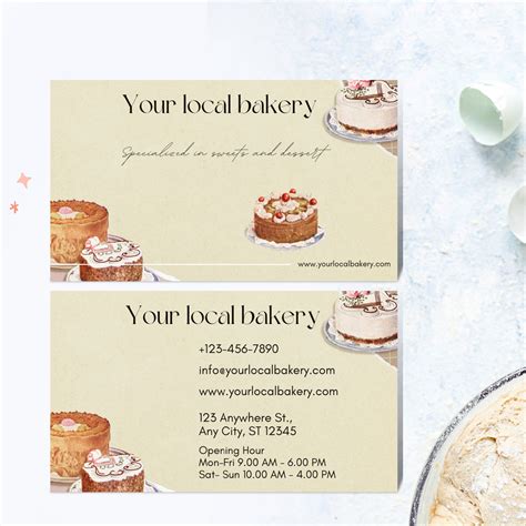 Business Cards for Bakery 的图像结果