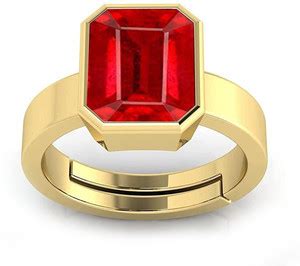BWM GEMS Certified 3.25 Ratti Ruby Stone ( Manik ) Panchdhatu Alloy ...