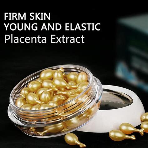 Buy 30 Capsules/Bottle Fullerene Placenta Extract Serum Anti-aging Face ...