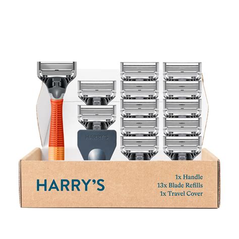 Harry's Razors for Men - Men's Razor + 13 Razor Blade Refills, 5 Blade ...
