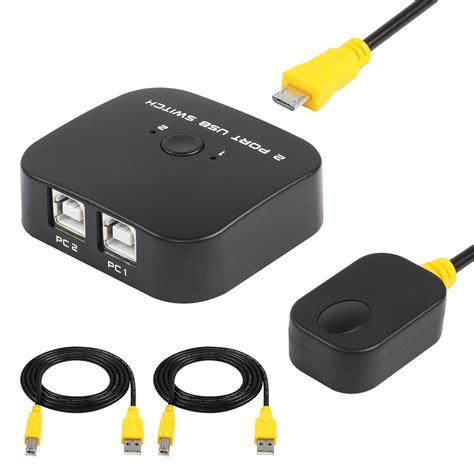 SinLoon USB Printer Sharing Switch, 2 PCs Share 1 USB Device for 2 ...