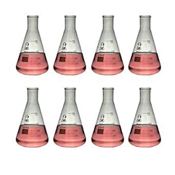 TN Lab Erlenmeyer Conical Borosilicate Glass Flask 500ml (8) : Amazon ...