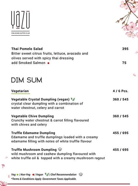 Menu at Yazu - Pan Asian Supper Club, Mumbai