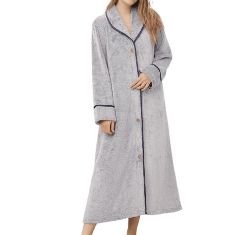 Homgro Women's Long Bathrobe Ladies Fuzzy Fleece Plush Robe Soft Winter ...