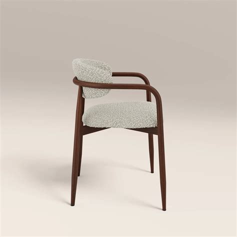 Halston Carver Dining Chair Speckled Stone & Walnut – Nestroots