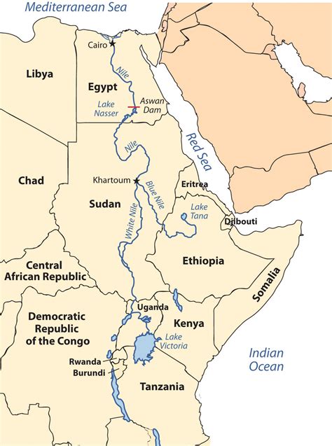 Africa Map With Nile River