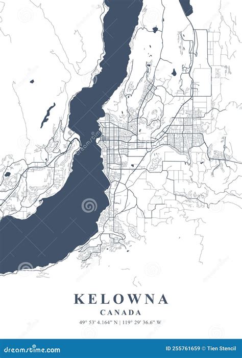Kelowna - Canada Ash Plane Map Stock Illustration - Illustration of black, design: 255761659