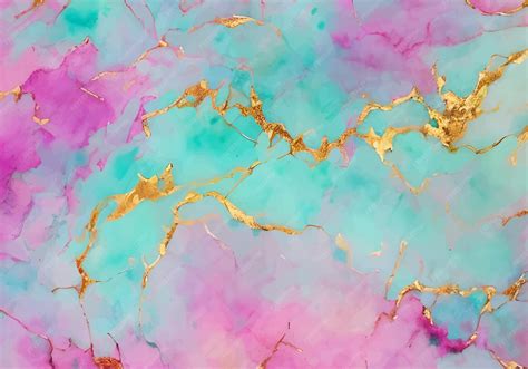 Premium Vector | Turquoise Pink Gold Marble Watercolor Background