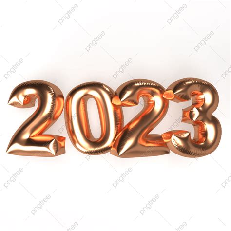 Globos De Lámina De Oro Con El Número 2023 Feliz Año Nuevo Vacaciones ...