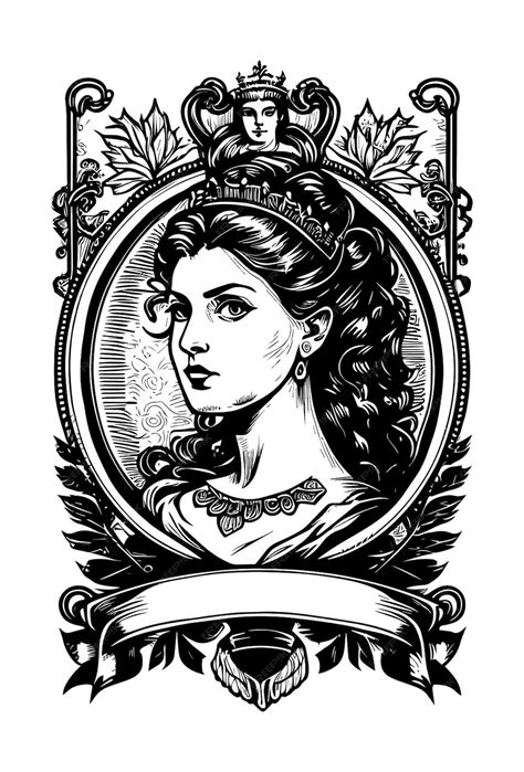 Premium Vector | Beautiful egyptian cleopatra symbol black and white hand drawn logo illustration