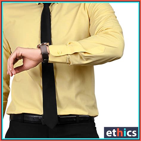 Yellow Solid Mens Uniform Shirts For Corporate Workforce– Uniform Sarees